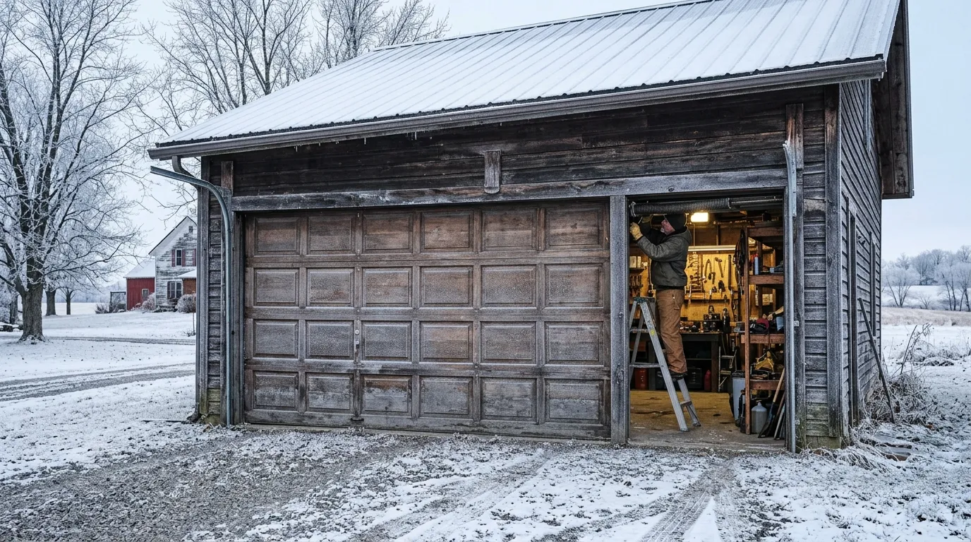 Garage door detail illustrating what a technician checks first on a schaumburg garage door