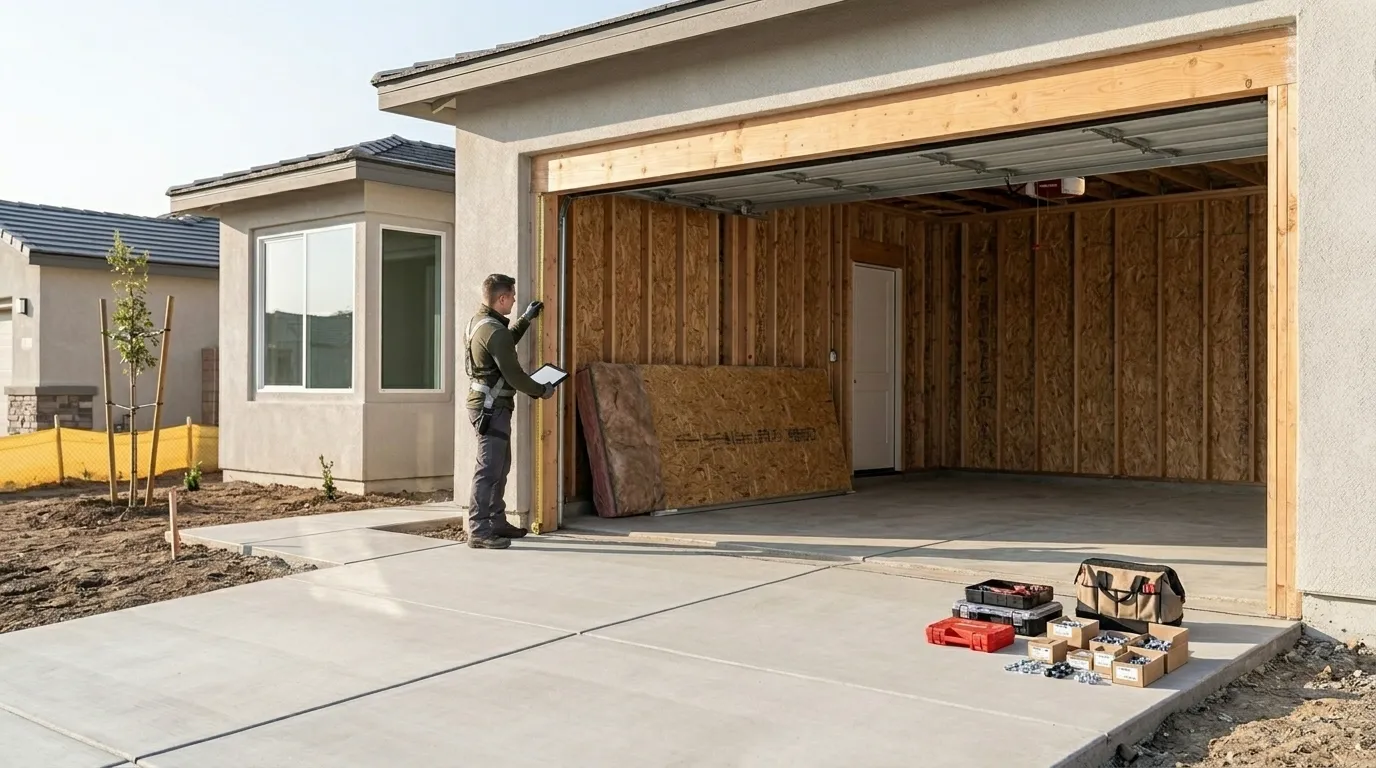 New residential garage door installed on a Schaumburg Illinois home